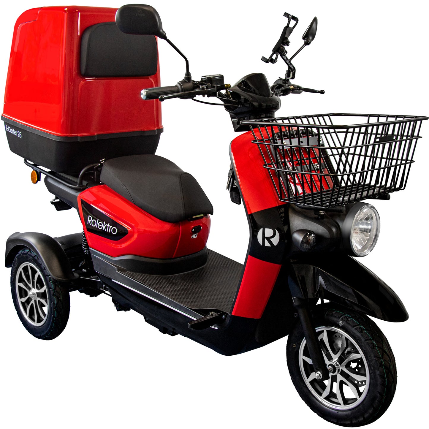 Rolektro E-Carrier 25 V.2 Blei-Gel, Rot, mit XXL-Koffer, 25 km/h