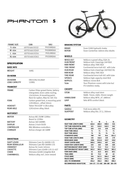 Velduro Phantom S - E-Gravel (Flat Bar)
