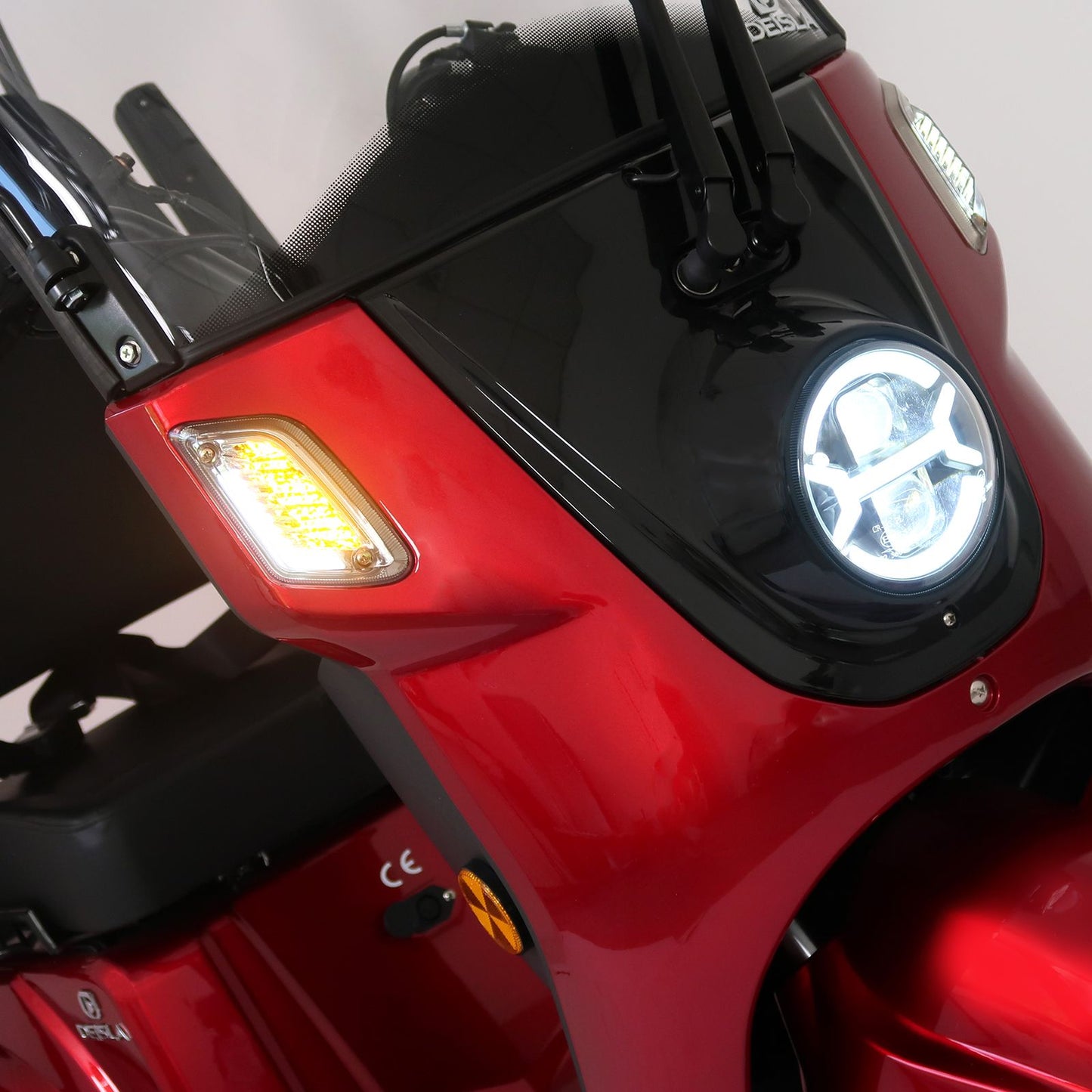Rolektro Deisla DS3-25 mit Dach und Wetterschutz, Lithium-Akku, Rot, 25 km/h