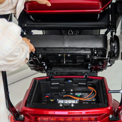 Rolektro Deisla DS3-25 mit Dach und Wetterschutz, Lithium-Akku, Rot, 25 km/h