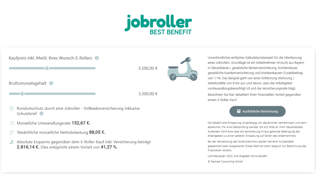 Partner - jobroller Best Benefit - Kalkulator